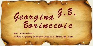 Georgina Borinčević vizit kartica